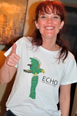 Me in Echo Bonaire's happy Amazon t-shirt